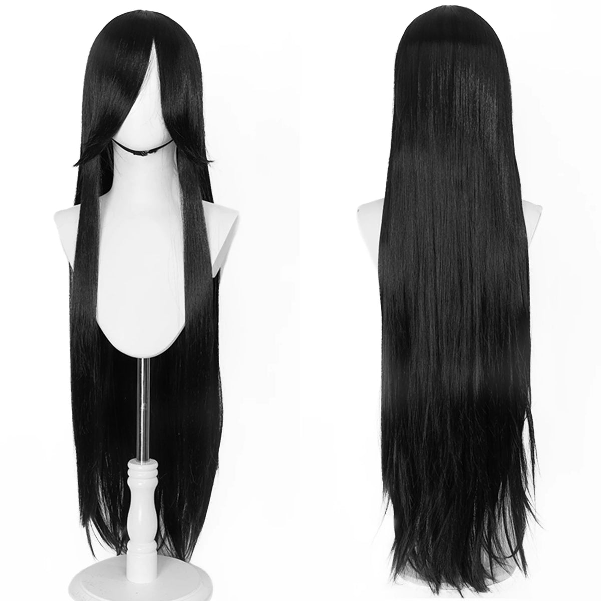 100CM Long Straight Wig With Bangs Synthetic Cosplay Wig For Women Pink Purple Cosplay Wigs For Halloween Party