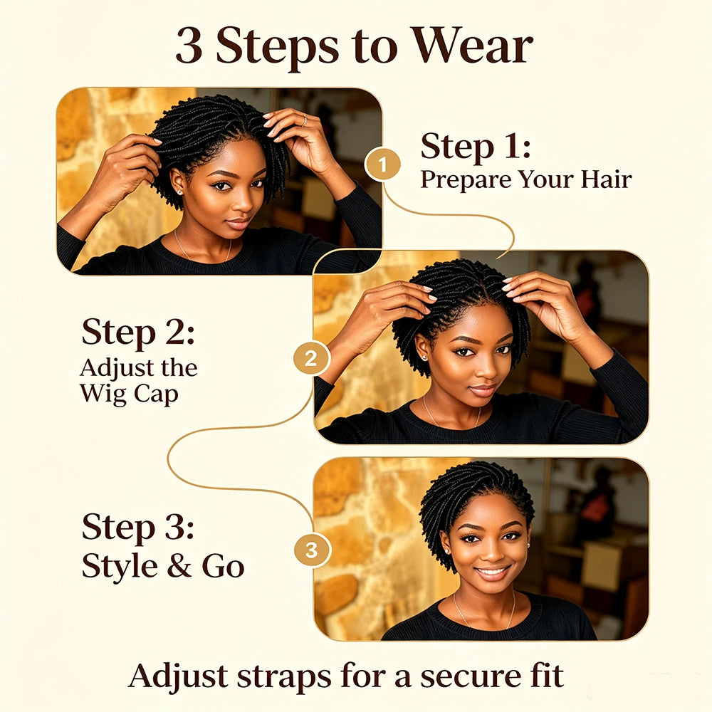 Twist Dreadlock 13×4 Lace Front Wigs Human Hair Afro Short Curly Wigs for Women 200% Density Bazilian Hair Hairpiece for Daily