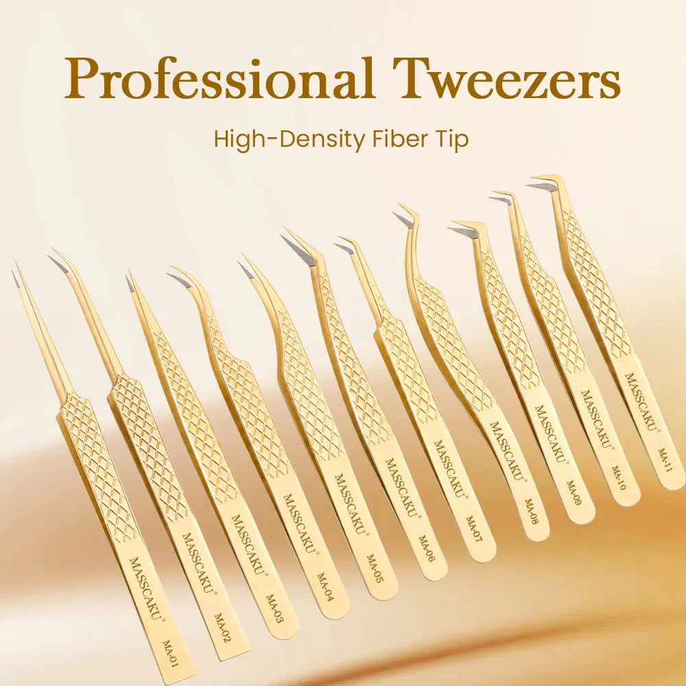 MASSCAKU Lash Pickup Tweezers Fiber Tip Beauty Salon Supplies High Accuracy Tool for Premade Fan Application