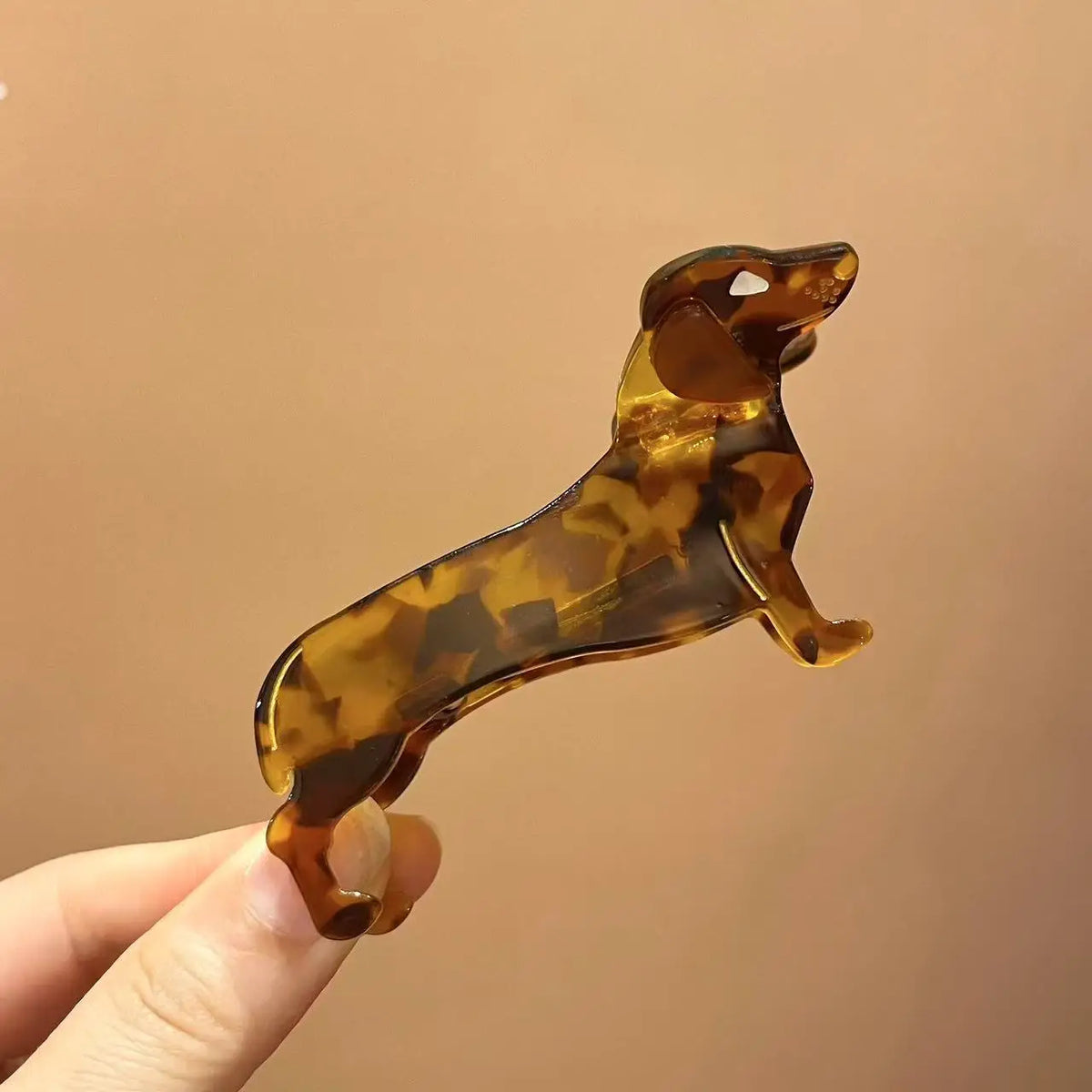 1pc Fun Cartoon Dachshund Acetate Hair Clip – Stylish, Versatile Shark Clip for Back of Head