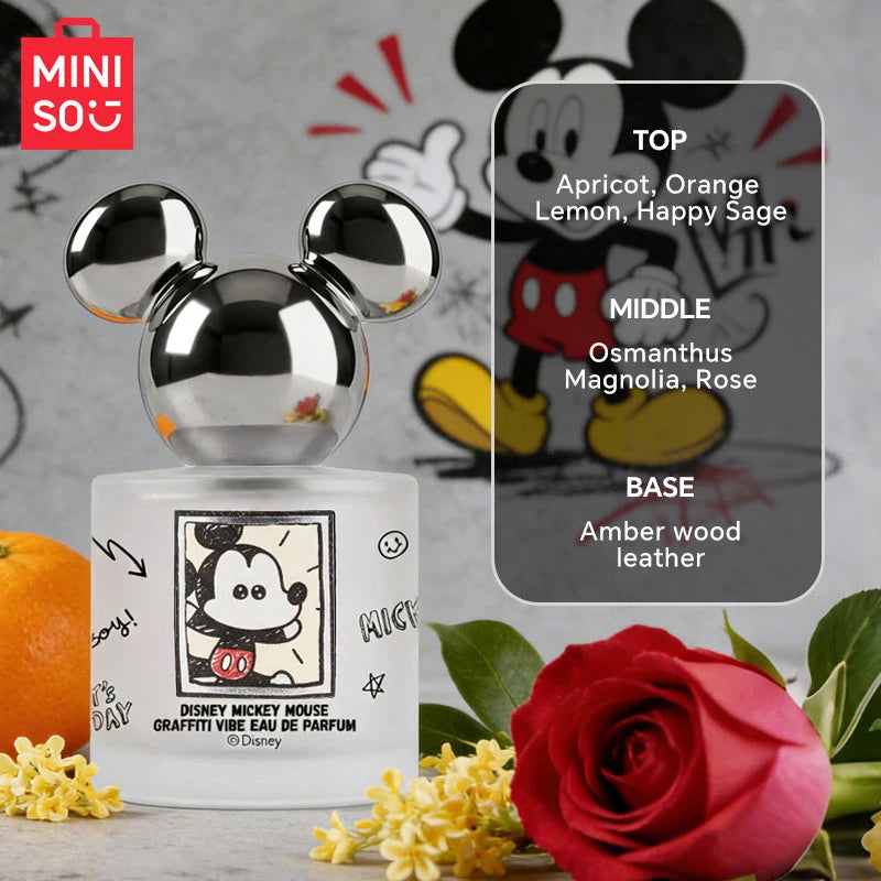 MINISO & MICKEY Women Perfume Original Luxury Floral Fragrance For Woman Spray 50ML Girl Birthday Present Children Gift