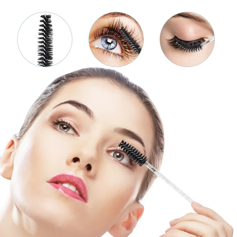 500/1000pcs Eyelash Brush Applicator Lash Mascara Wands Brushes For Eyelash Extension Eyebrow Spoolies Beauty Tools