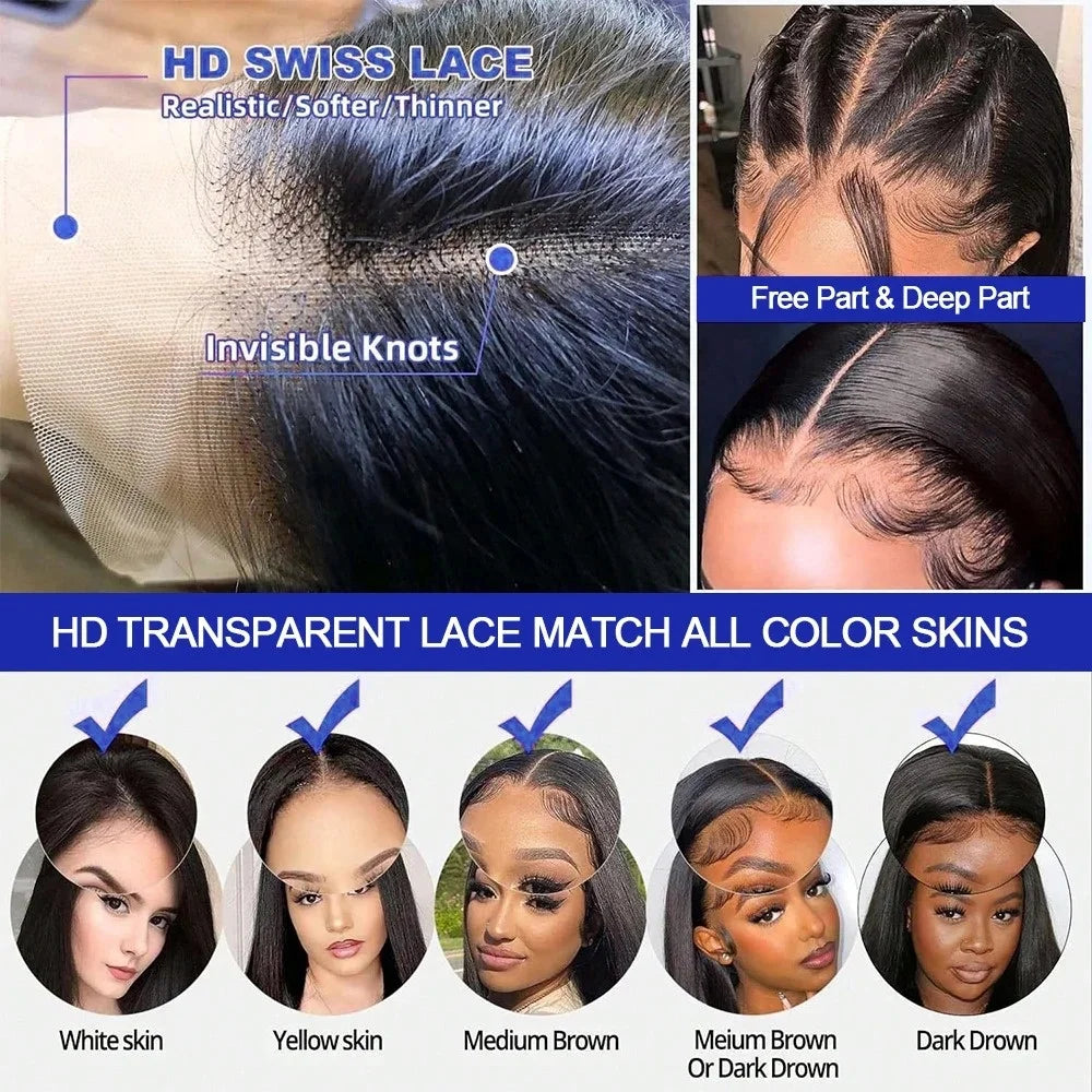 Straight Human Hair Bob Wigs 13x4 13x6 HD Lace Front 4x4 5x5 Pre Cut Closure Glueless Short Wig Pre Plucked Beginner Friendly for Women