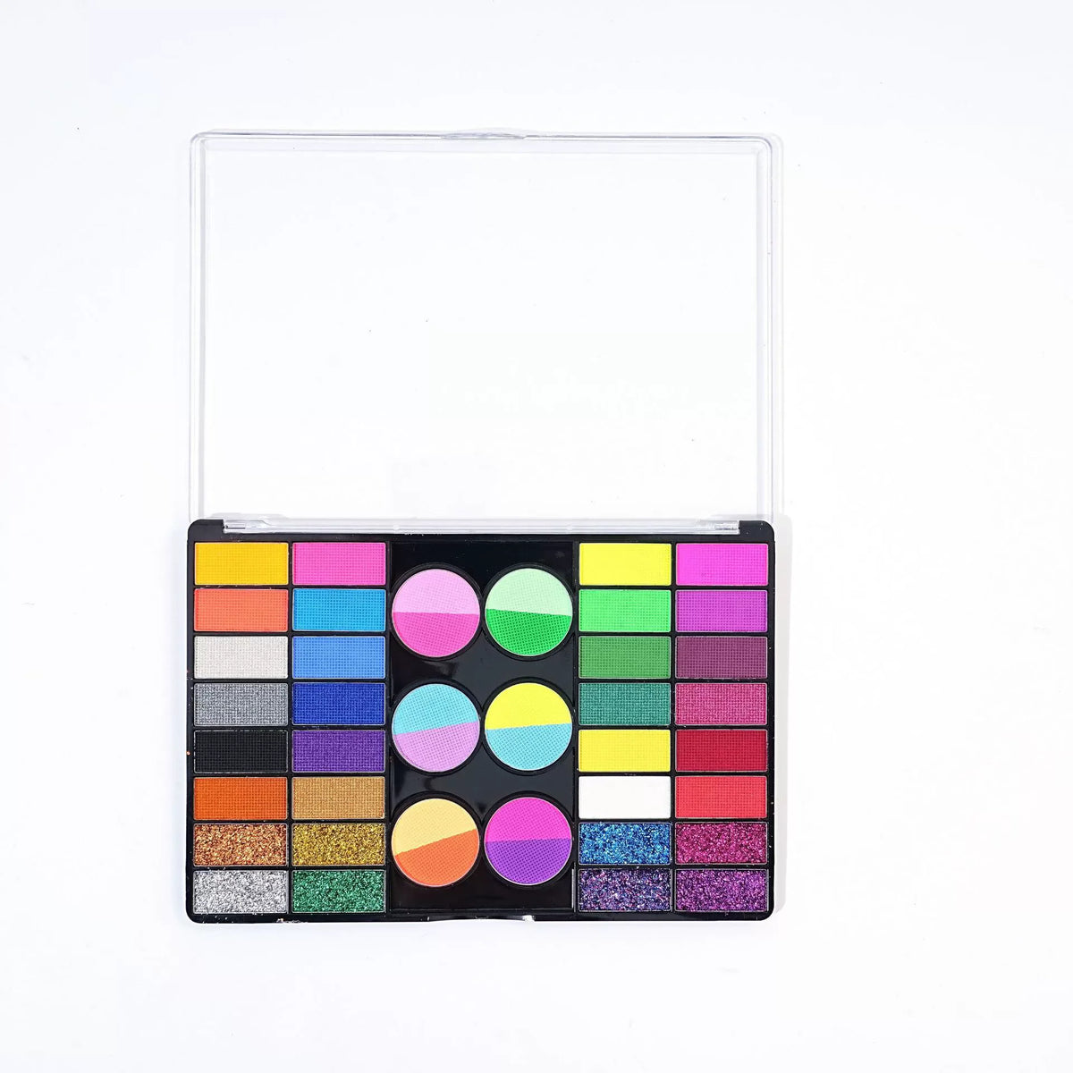 44-Colors Water-Based Face Paint Set with Glitter Makeup- Matte & Shimmer Face & Body Paint Palette Kit for Festivals Cosplaly