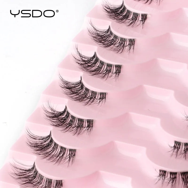 YSDO 5/10 Pairs Natural Eyelash Extension Hand Made Maquilagem Fluffy Fake Half Lashes Soft 3D Mink Lashes Makeup Faux Cilios