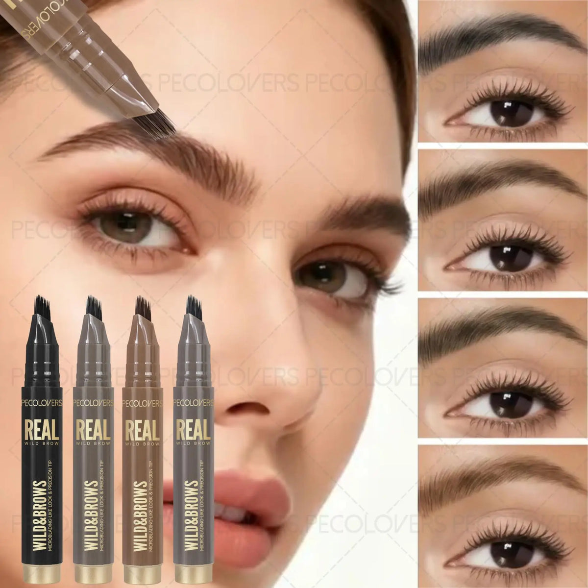 1Pc Waterproof Liquid Eyebrow Pencil,3D Wild Waterproof & Sweatproof Eyebrow Pencil,Perfect Gift for Christmas Makeup