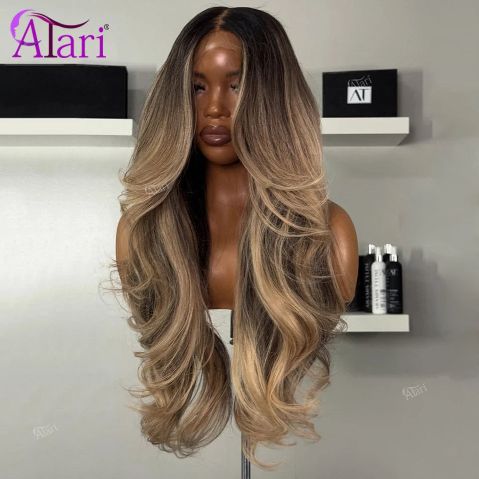 Brown Ash Gray 13x4 Lace Front Body Wave Brazilian Wig Transparent Highlight Blonde 13x6 Lace Frontal Human Hair Wigs Pre Pluck