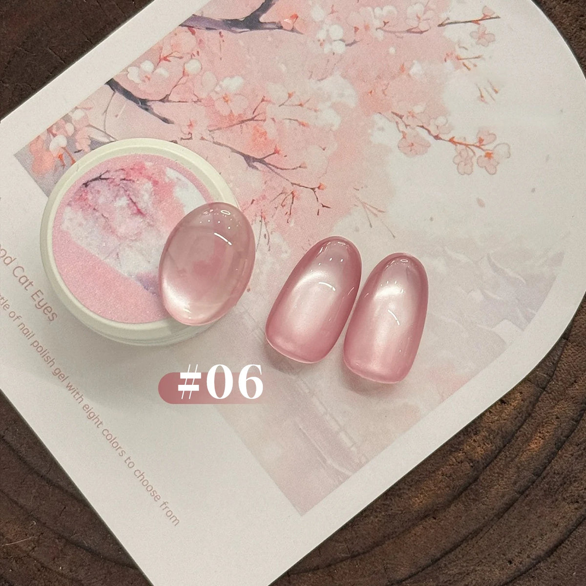 MN 10ML 1-16PCS Moonlight Ballet Magnet Cat Eye Nail Polish Gel Nude Pink Style With Gold Glass Beads Cat Eye Look Nail Polish
