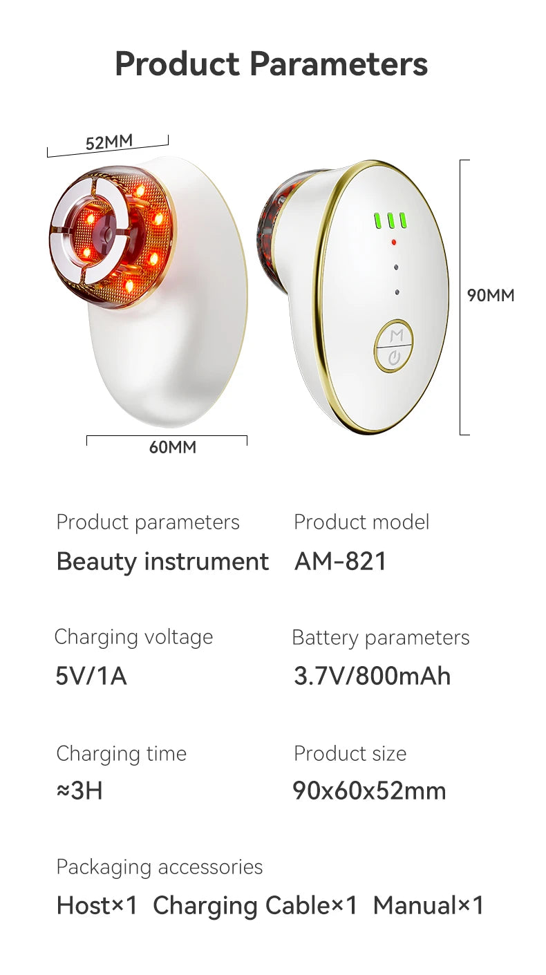 7 In 1 EMS Face Body Sculpting Massager With 3-Level Suction Strength Adjustment Function Used For Face Skin Tightening