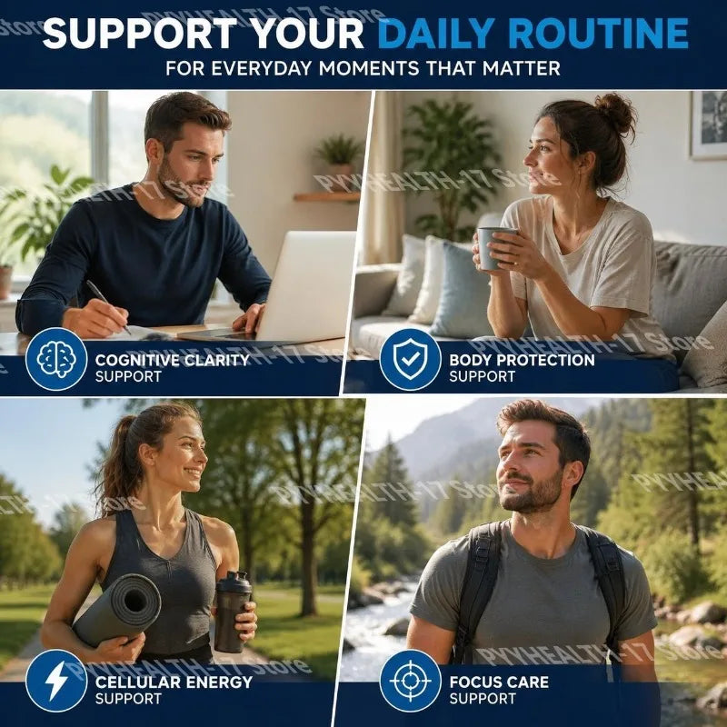 Daily Blue Complex Gummies Cellular Energy Support with Vitamin C B6 D3 Folate for Men and Women 30 Gummies 30 Days