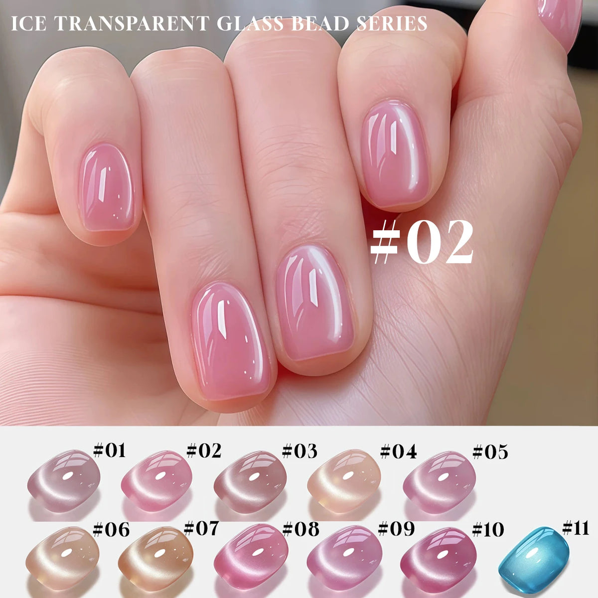 MN 10ML 1-16PCS Moonlight Ballet Magnet Cat Eye Nail Polish Gel Nude Pink Style With Gold Glass Beads Cat Eye Look Nail Polish
