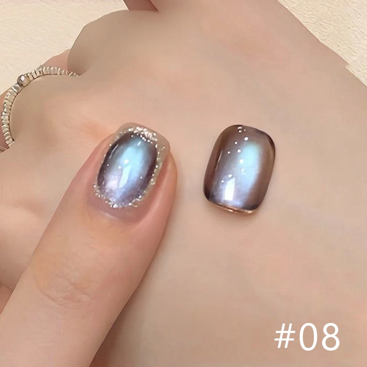 10ML 1-10pcs Christmas Red Nails Gold Black Nails Fiery 10-Color Glass Bead Cat Eye Gel Nail Polish Fine Powder Super Shimmering