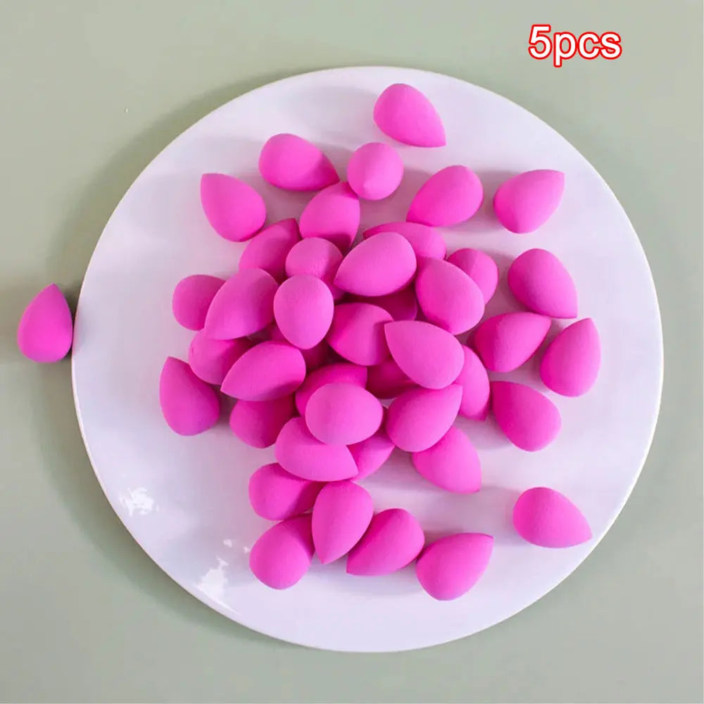 5/15pcs Mini Makeup Sponge Wet&Dry Dual-use Beauty Sponge Pink Slanted Droplet Shaped Makeup Powder Puff Beauty Tools
