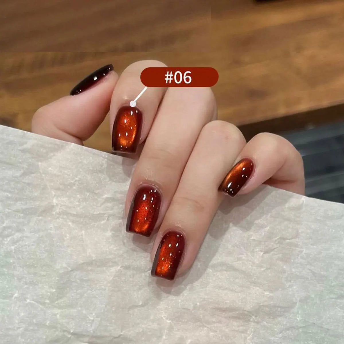 10ML 1-10pcs Christmas Red Nails Gold Black Nails Fiery 10-Color Glass Bead Cat Eye Gel Nail Polish Fine Powder Super Shimmering