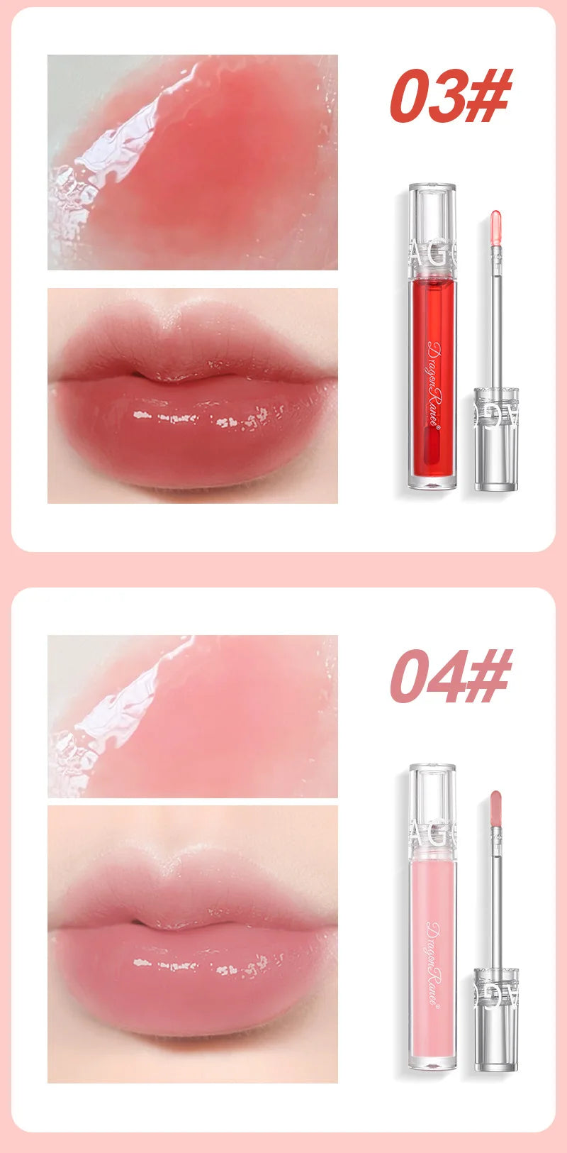 Mirror Water Gloss Lip Glaze Moisturizing Liquid Lipstick Long Lasting Nourishing Glass Lip Gloss Transparent Lip Stain Tint