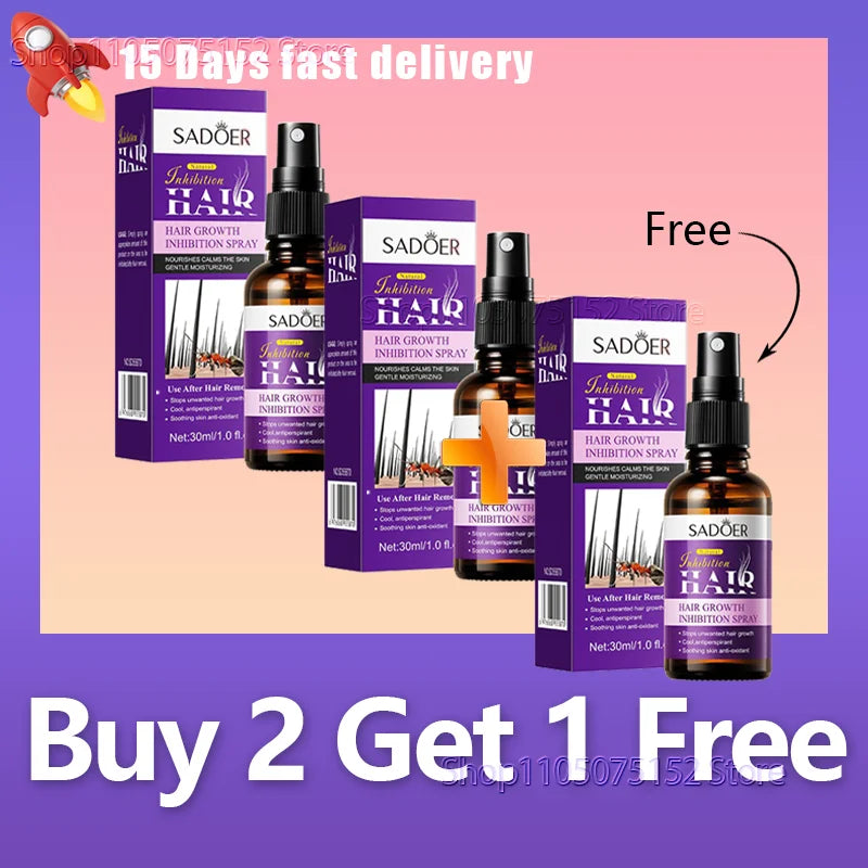 Hair Inhibition Serum Spray Painless Permanent Depilatory Cream Slow Hair Regrowth Full Body Private Parts Silky Skin Care
