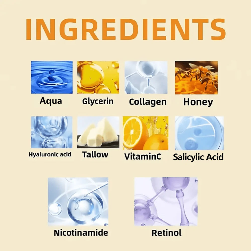 SUYARUN Hyaluronic Acid & Honey Vitamin C Face Cream - Brightening Anti-Aging Moisturizer, Hydrating Day/Night Cream for Skin.