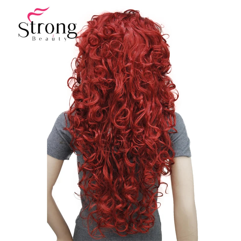 StrongBeauty Long Curly Red Synthetic Wig Cosplay Wigs COLOUR CHOICES