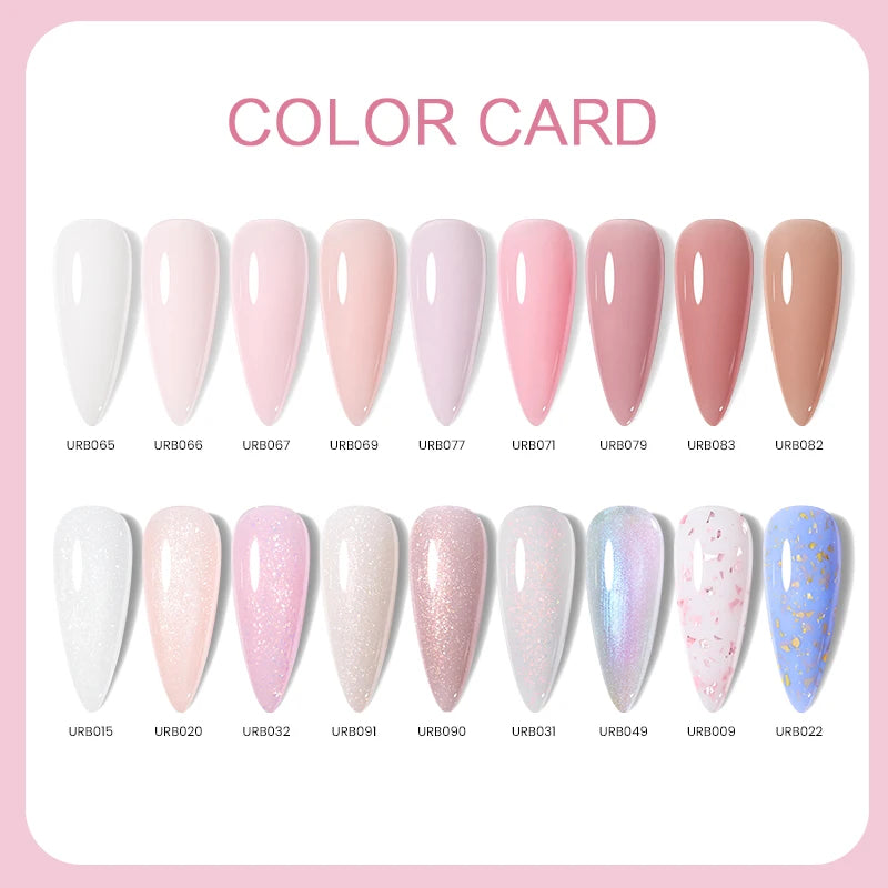 UR SUGAR 30ml Refilled Rubber Base Gel Big Capacity Crystal Nude Pink Clear Soak Off UV LED Nail Art Varnish Constructed Gel