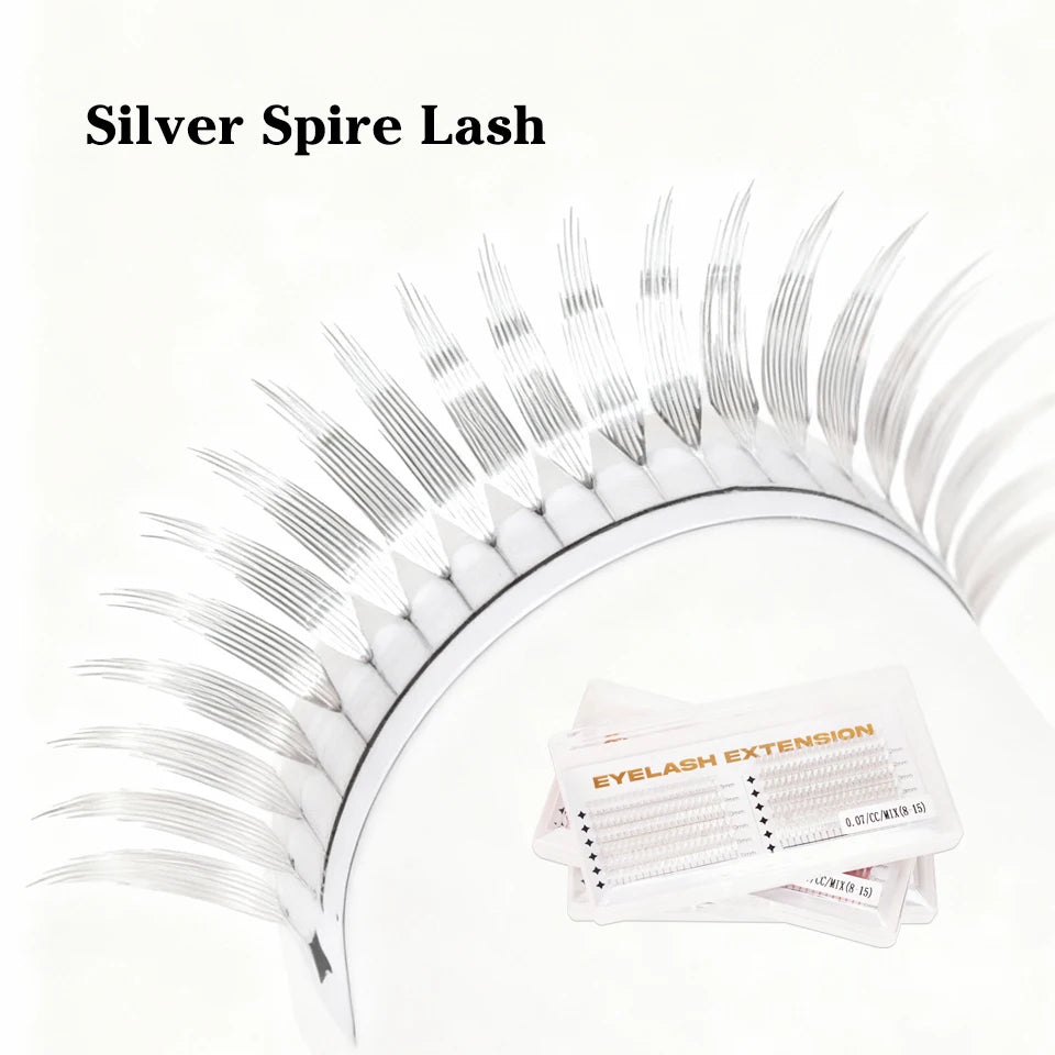 AGUUD Christmas Color Tinsel Lashes Fashion Shiny Red Silver Comic Spire Eyelash Extension Holographic Feather Anime Lash Tinsel