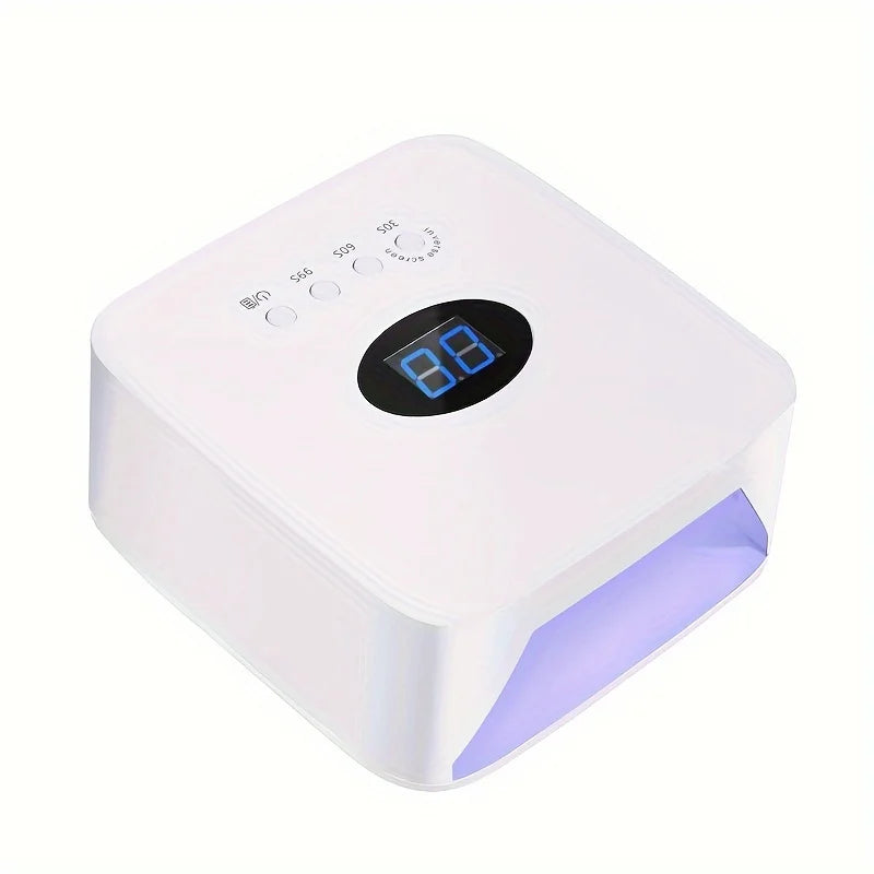 54W Cordless UV LED Nail Lamp with 30 Beads Rechargeable Professional Nail Dryer with 3 Timer Settings for Home and Salon Use