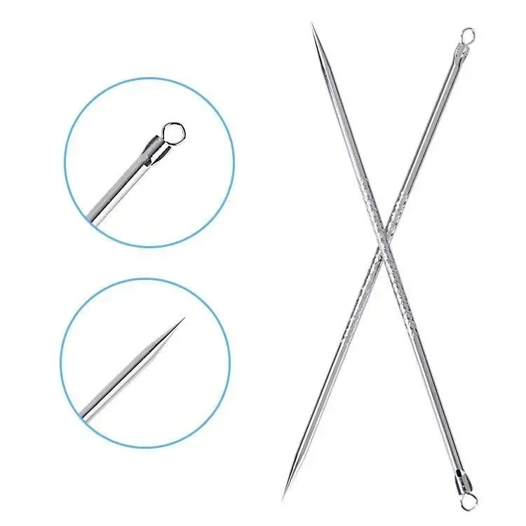1/2Pcs Blackhead Comedone Acne Pimple Blemish Extractor Remover Stainless Steel Needles Remove Tools Face Skin Care Pore Cleaner