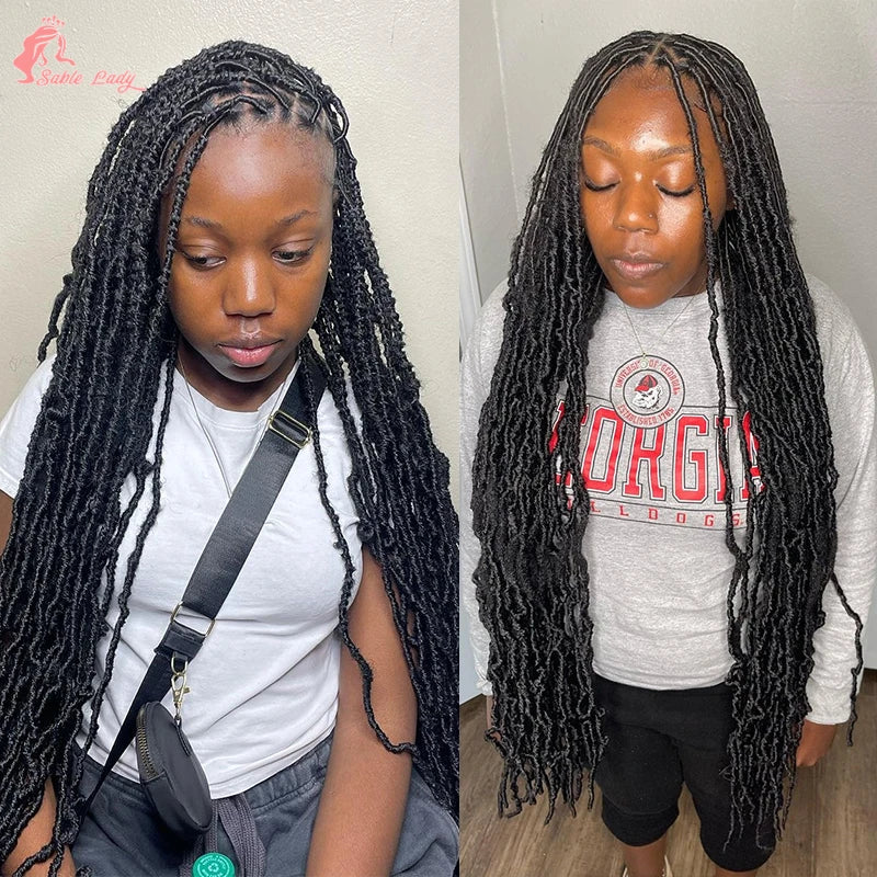 Long 40" Synthetic Knotless Braided Wigs Dreadlock Locs Braids Wigs for Black Women Twist Box Braids Full Lace Front Wig African