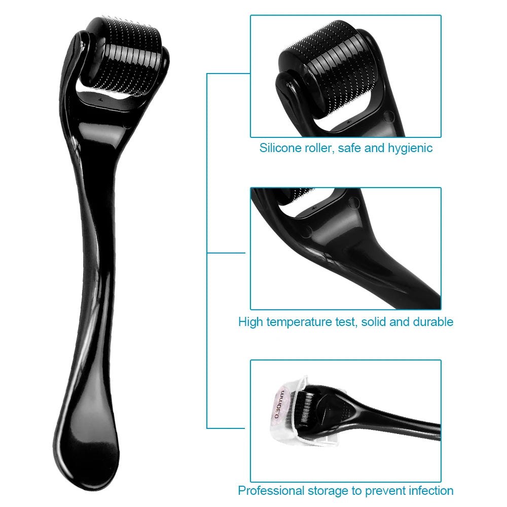 540 Titanium Derma Roller 0.2/0.25/0.3mm Micro Needle Roller Facial Body Skin Care Tool for Skin Repair Beard Growth Maintenance