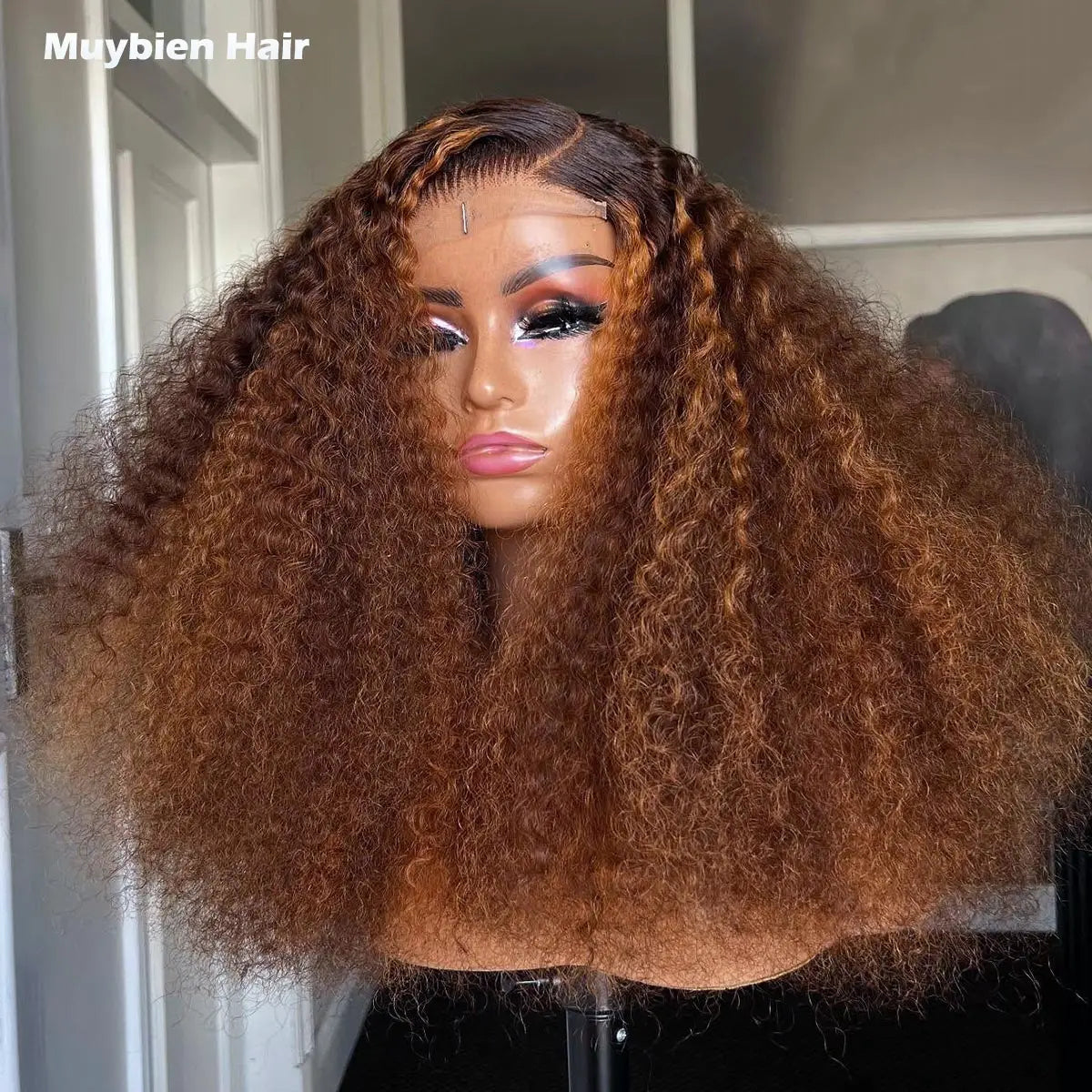 Waer to Go Glueless 5by5 Highlights Blonde Curly Wig 100% Human Hair 13x6 13x4 Transparent Lace Frontal Glueless Drawstring Wigs