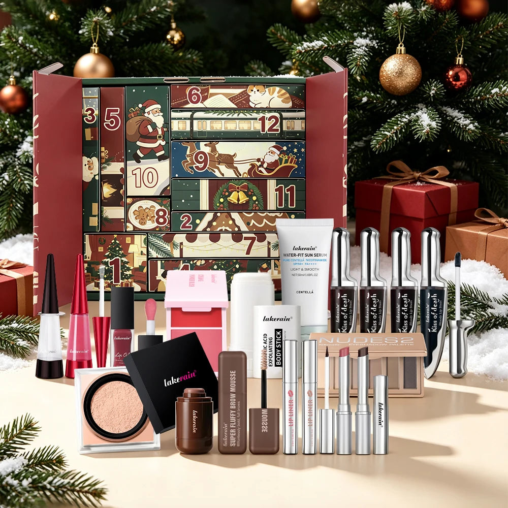 Makeup Set Christmas Advent Calendar Countdown Surprise Gift Set Decoration Christmas Present for Girlfriend Mom Ladies Women