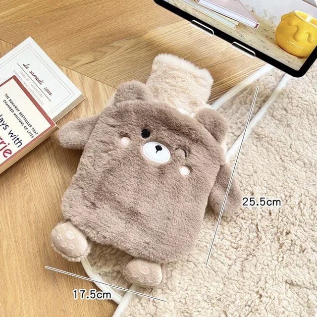 Soft Kawaii Hot Water Bottles Plush Rubber Hand Warmer Foot Belly Explosion-proof Insulating Hot Water Bag for Women Period Pain