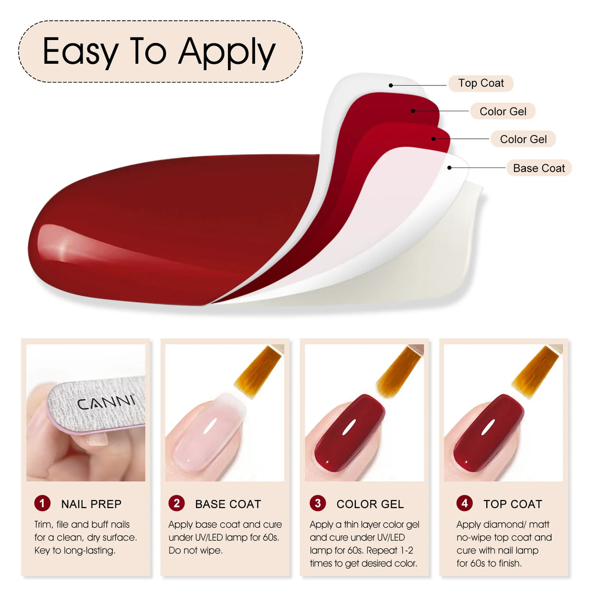 CC5 CANNI Nail Gel Polish HEMA FREE Christmas Red Winter Color Nail Gel Polish New Year Gel Design Soak Off UV LED Varnish 9ml