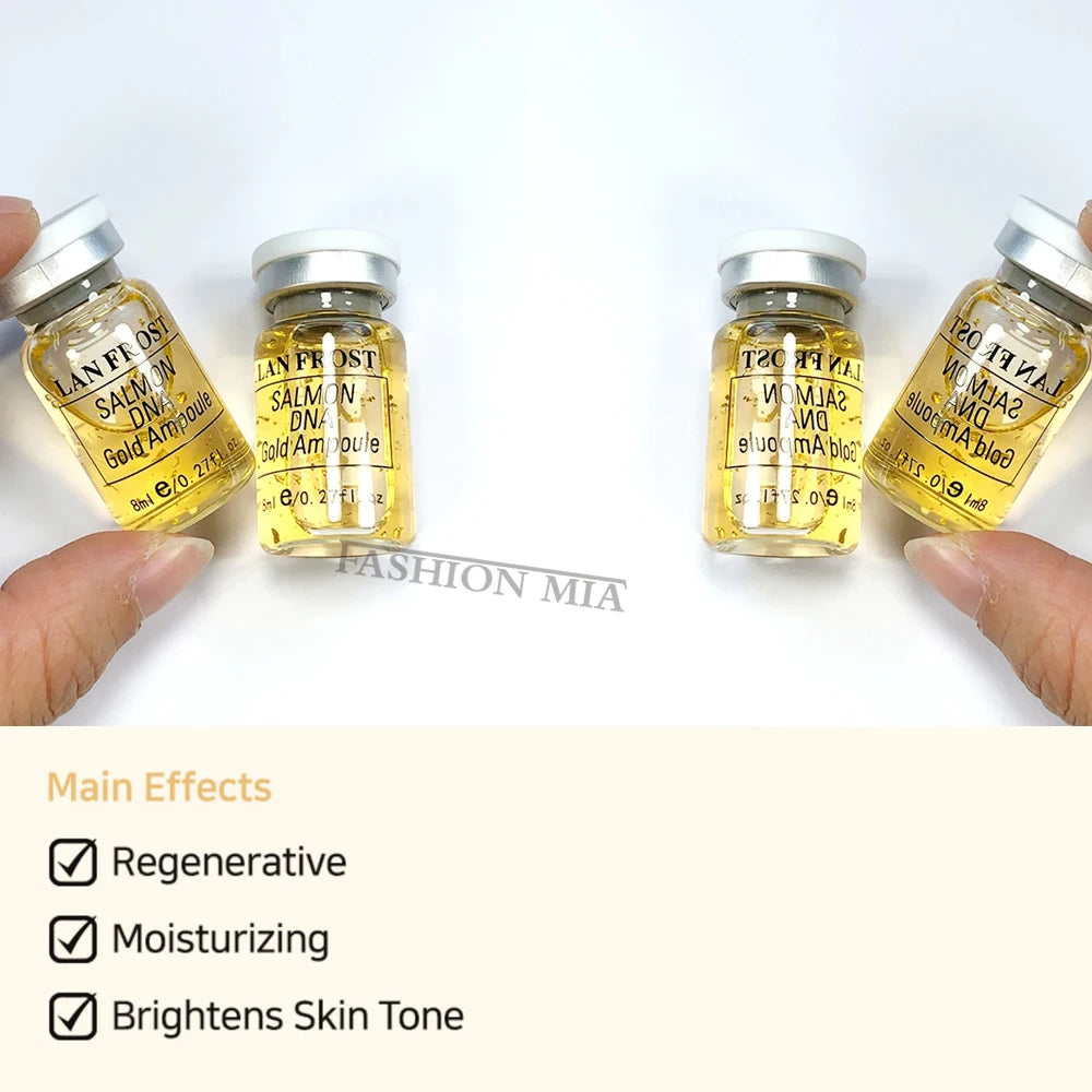 8ml Salmon DNA Gold Ampoule Skin Booster Serum Kit BB Cream Glow Natural Brightening Whitening Moisturizing Face Skin Care