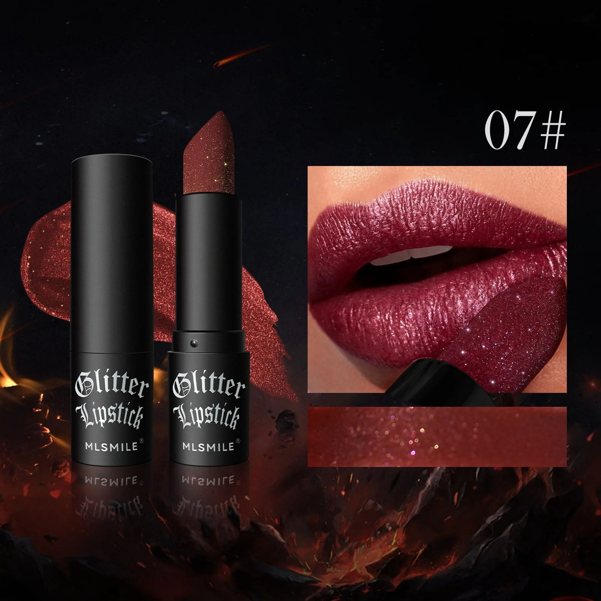 Multi-Color Non-Stick Cup Matte Lipstick for Women Flash Lasting Easy Application Diamond Shimmer Dark Halloween Look