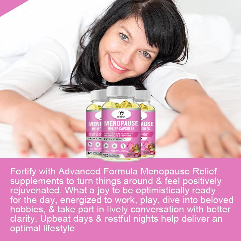 Menopause Capsules, for Women Natural Menopause Relief, Hot Flashes Night Sweats Mood Swings & Hormone, Mood Balance, Metabolism