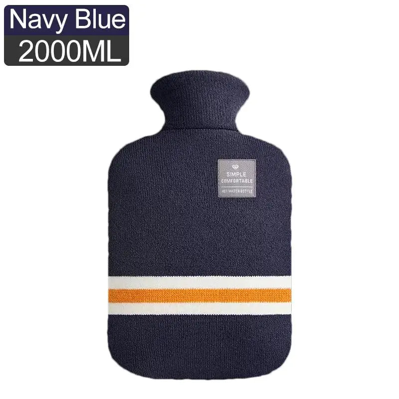 1L Or 2L Hot Water Bottle With Knitted Cover Large Capacity Hot Water Bag For Female Warm Belly Hands Inject Water Hot Water Ba