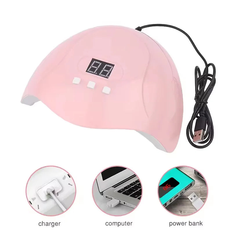 Hot Nail Dryer Machine Portable USB Cable Home Use Nail Lamp For Drying Curing Nails Varnish with 18pcs Beads UV LED Lamp