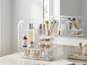 2026 New Cosmetic Storage Box Transparent Integrated Acrylic Eyebrow Pencil Lipstick Skincare Storage Organizer