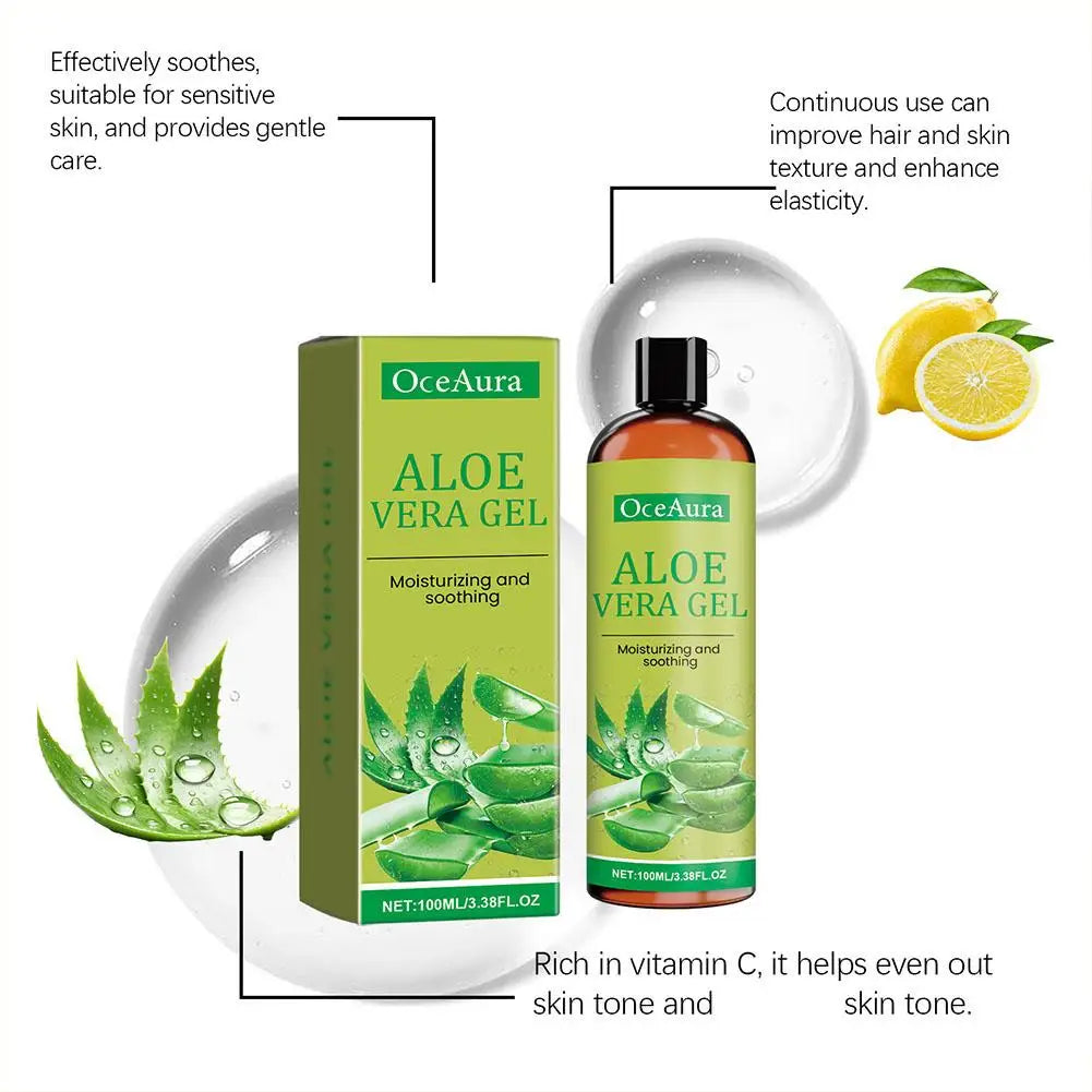 Natural Aloe Vera Gel Sunburn Repairing Treatment,Moisturizing Nourishing Hydrating Face Cream Skin Care Face Body Cream