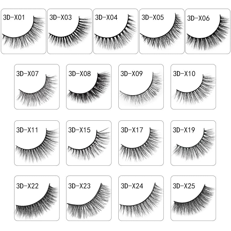 SHIDISHANGPIN 3 Pairs Natural 3D Mink Lashes Soft False Eyelashes Fluffy Wispy Eye Lashes Extension Makeup Faux Cils Maquillaje
