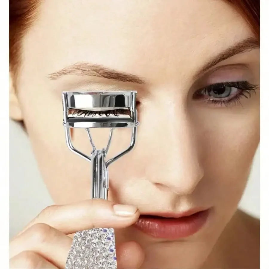 Rhinestone Decor Sunflower Eyelash Curler, Long-Lasting Curl Lash Tool, Fashion Portable Makeup Accessory
