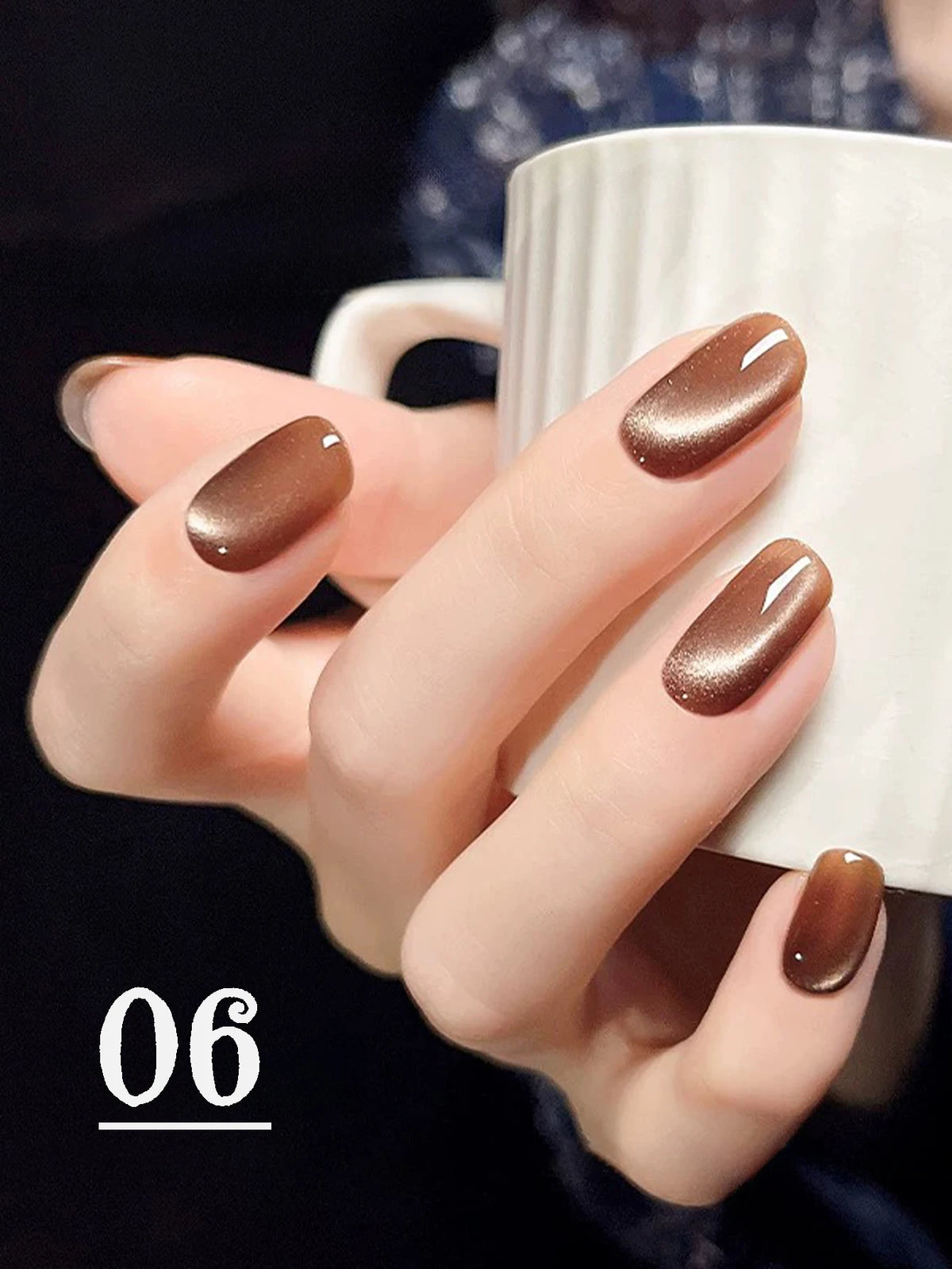 1-12pcs WS Autumn Winter Nails Golden Red Cat Eye Gel Nail Polish Whitening Popular Dopamine Nail Shop Nail Art Nail Supplies