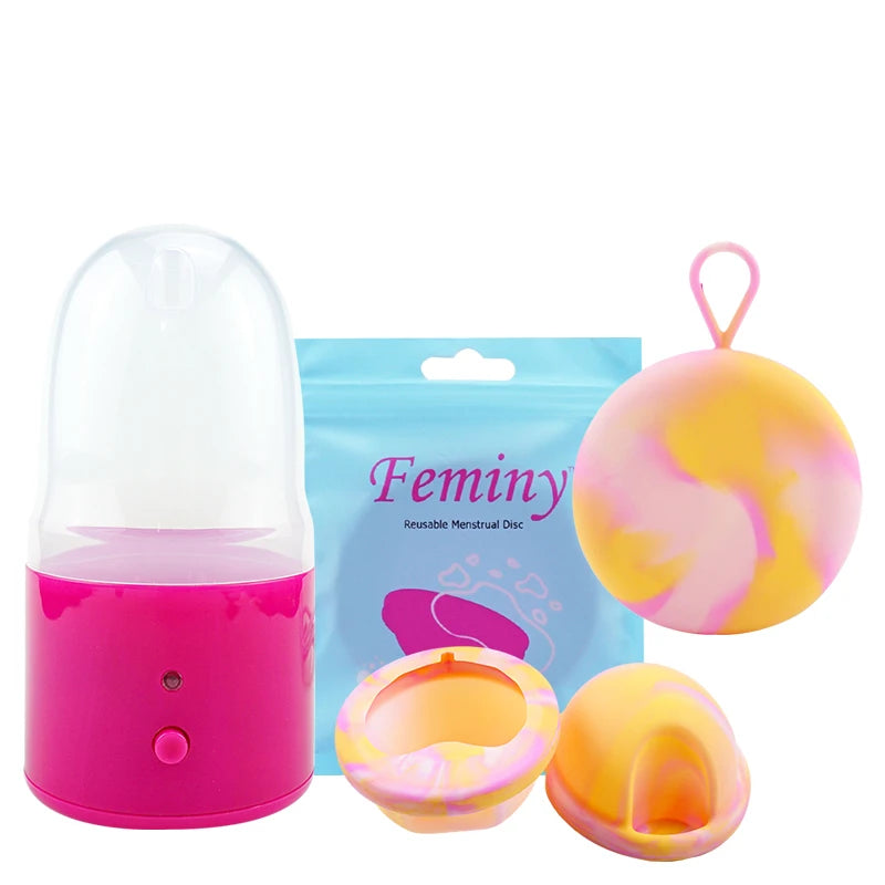 Menstrual Disc Menstrual Cup Set With Electric Sterilizer Storage Case Medical Silicone Period Female Health Care Products