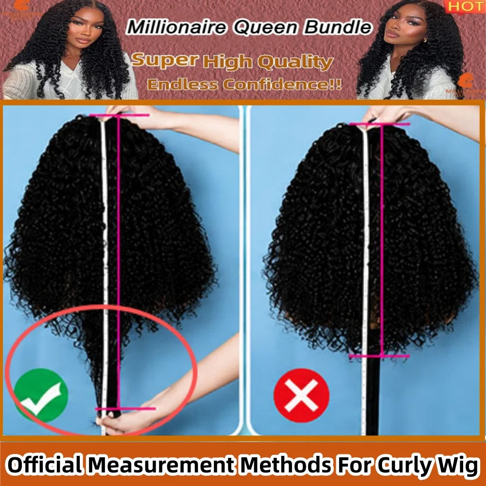 300% Millionaire Queen Half Wigs Wear and Go Beginner Friendly Headband Wig Pixie Curly Half Wig Clip Ins Flip Over Glueless Wig