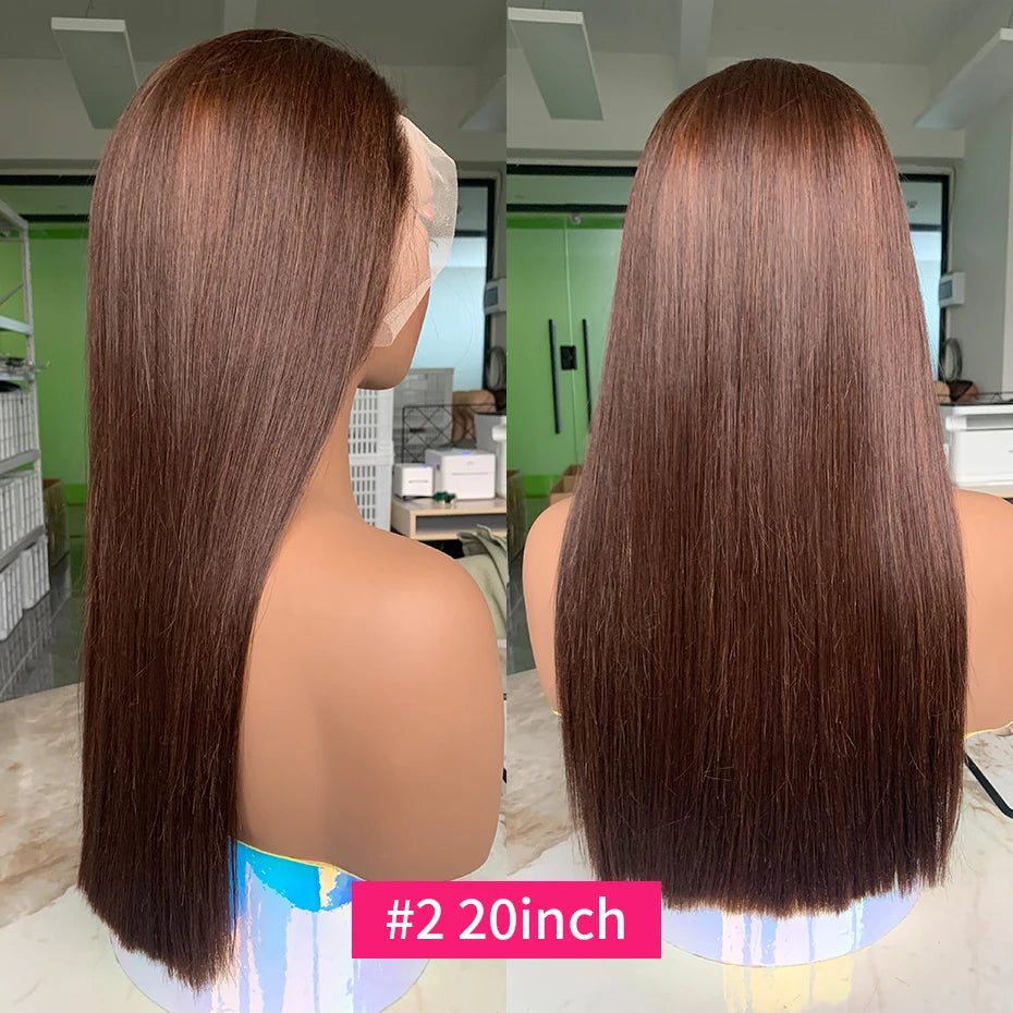 20 22 24 Inch 5x5 Transparent Bone Straight #2 Color 13x4 13x6 Lace Frontal Wig 250 Density Vietnamese Human Hair Wigs For Women