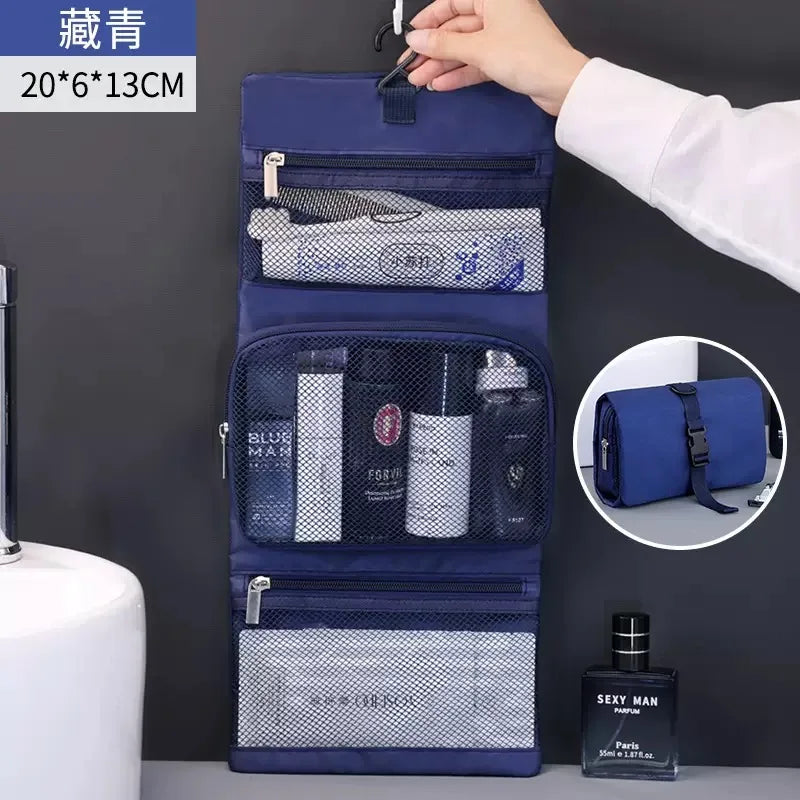 Foldable Toiletry Bag Organizer Hanging Storage Bags Bathroom Makeup Case Cosmetic Bag For Business Men Travel Organizers