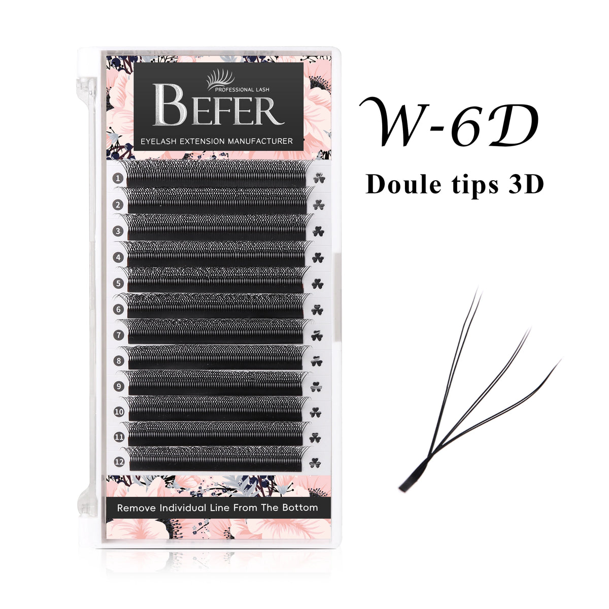 Befer Cilios YY/3D/4D/5D/6D W Shaped Fake Eyelashes Extension Technologic Fiber High Quality Soft Natural Professional