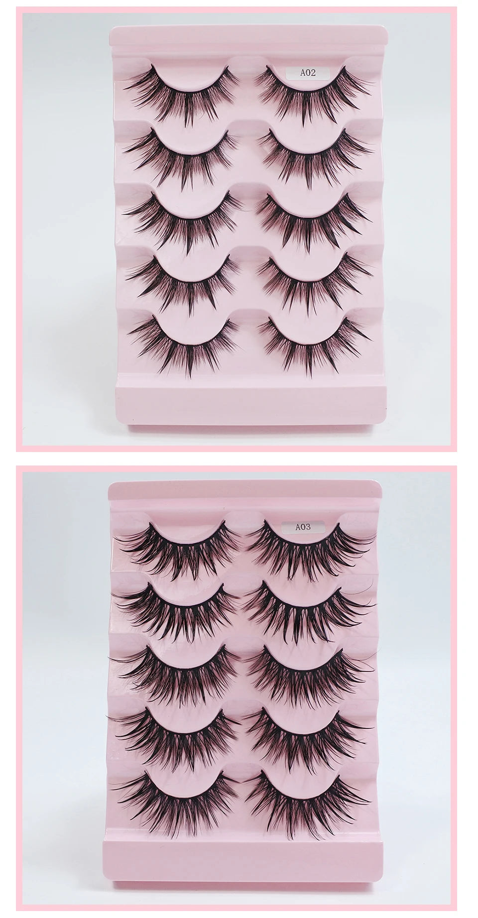 RED SIREN Eyelashes Makeup 5 Pairs Soft Natural Mink Lashes Korean Fashion Manga Lashes