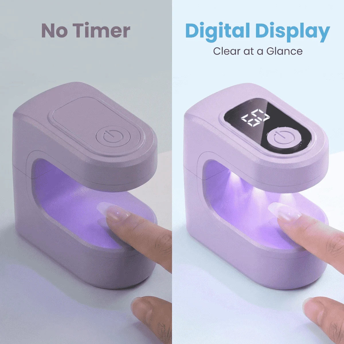Mini UV Nail Lamp with LCD Screen, Portable USB Gel Nail Dryer, Innovative Manicure Curing Light for Home & Salon Gel Nail Care