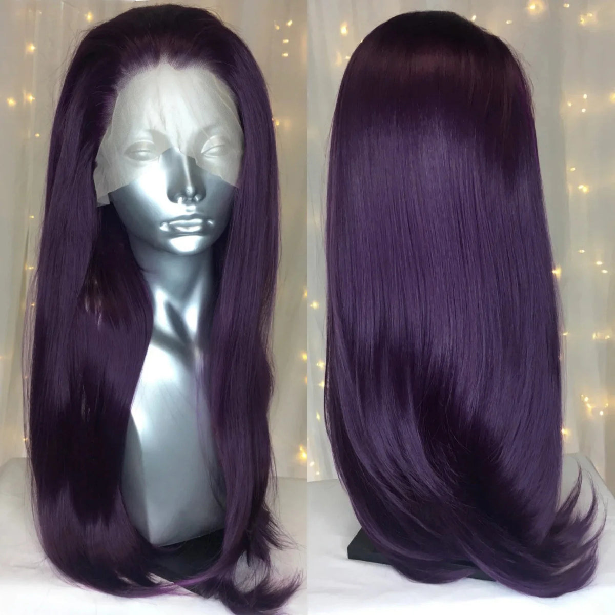 Long Wavy Dark Brown Synthetic Lace Front Wigs for Women Free Part Layered Cut Natural Wave Brunette Colored 13X4 Wigs Daily Use